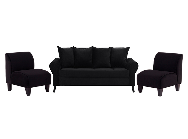 JUEGO DE LIVING BODEVIR SOFA LUA FELPA 3-1-1 CUERPOS + POLTRONAS