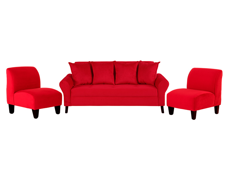 JUEGO DE LIVING BODEVIR SOFA LUA FELPA 3-1-1 CUERPOS + POLTRONAS - 1