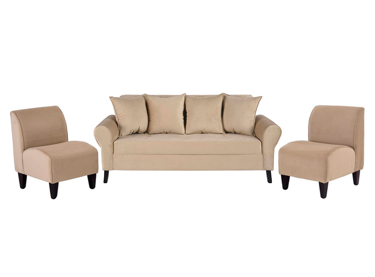 JUEGO DE LIVING BODEVIR SOFA LUA FELPA 3-1-1 CUERPOS + POLTRONAS