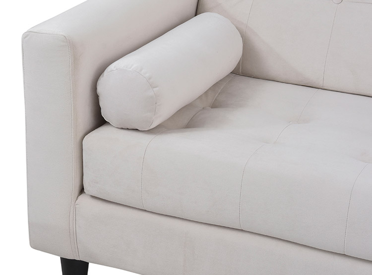 JUEGO DE LIVING BODEVIR SOFA RETRO FELPA 3 CUERPOS + 2 POUFS - 3
