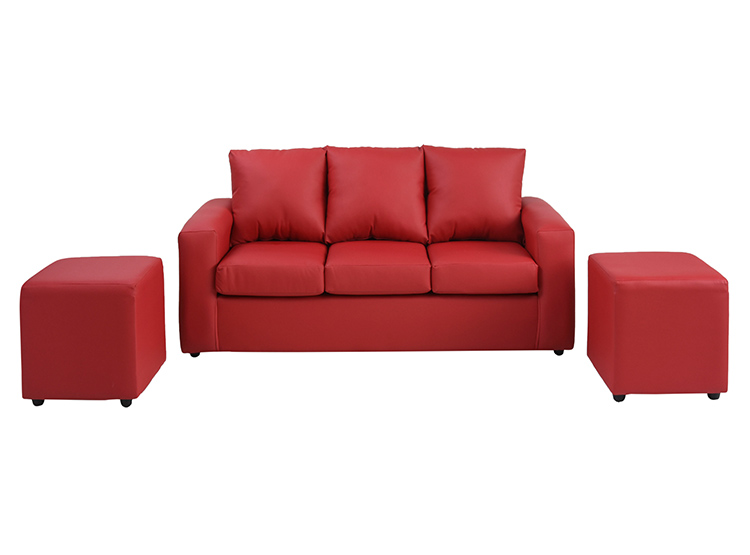 JUEGO DE LIVING BODEVIR SOFA KENDY 3 CUERPOS + 2 POUFS - 2