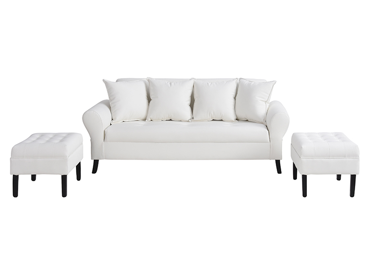 JUEGO DE LIVING BODEVIR SOFA LUA 3 CUERPOS + 2 POUFS - 2