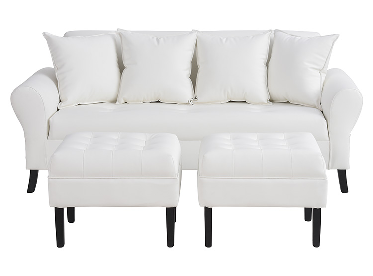 JUEGO DE LIVING BODEVIR SOFA LUA 3 CUERPOS + 2 POUFS - 1
