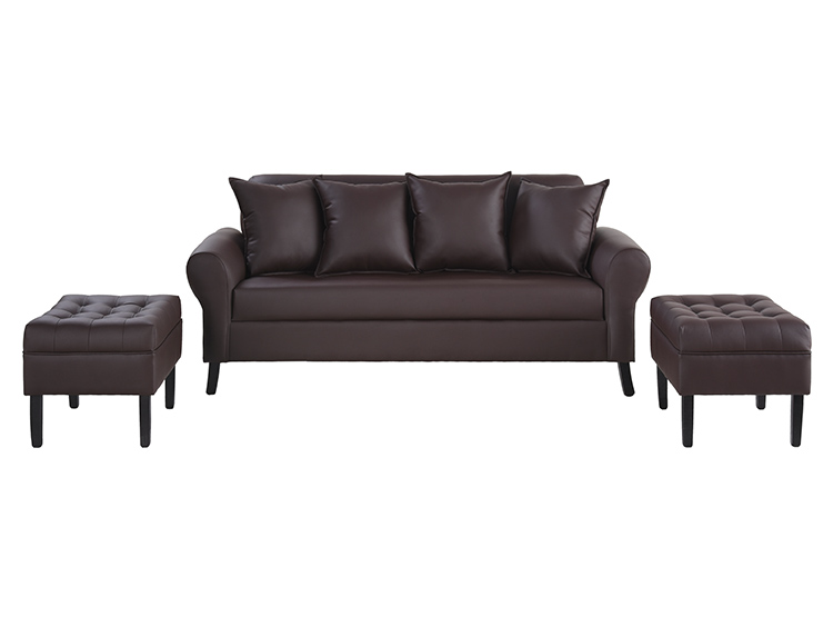 JUEGO DE LIVING BODEVIR SOFA LUA 3 CUERPOS + 2 POUFS - 2