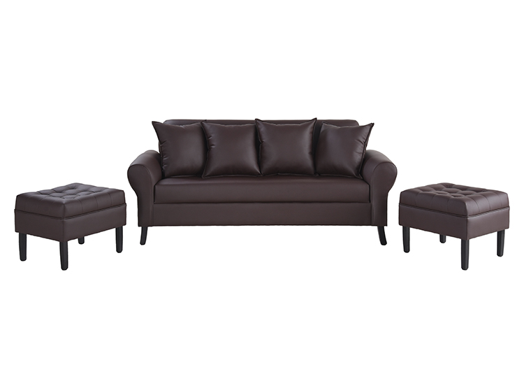JUEGO DE LIVING BODEVIR SOFA LUA 3 CUERPOS + 2 POUFS - 3
