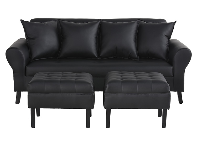 JUEGO DE LIVING BODEVIR SOFA LUA 3 CUERPOS + 2 POUFS