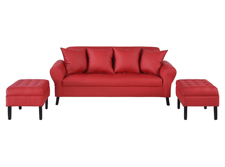 JUEGO DE LIVING BODEVIR SOFA LUA 3 CUERPOS + 2 POUFS - 2