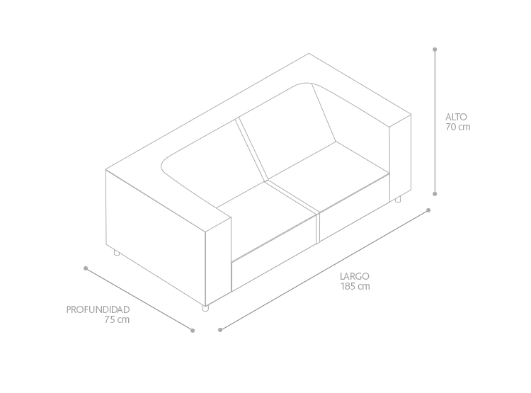 JUEGO DE LIVING BODEVIR SOFA LUA 3 CUERPOS + 2 POUFS - 4