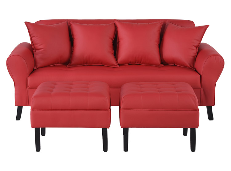 JUEGO DE LIVING BODEVIR SOFA LUA 3 CUERPOS + 2 POUFS - 1