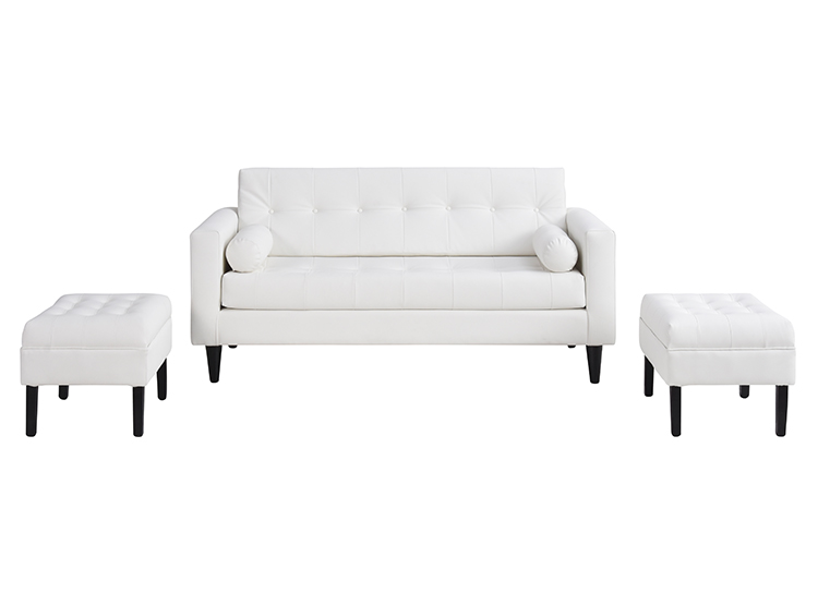 JUEGO DE LIVING BODEVIR SOFA RETRO 3 CUERPOS + 2 POUFS - 3