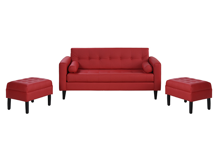 JUEGO DE LIVING BODEVIR SOFA RETRO 3 CUERPOS + 2 POUFS - 3