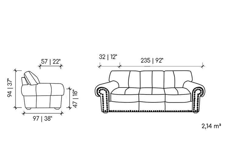 SOFA DECOCASA 2035 CUERO 3C - 4