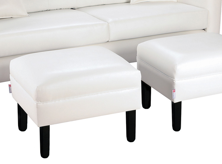 SET DE MUEBLES BODEVIR SOFÁ NEW RETRO PU 3 CUERPOS + POUFS - 4