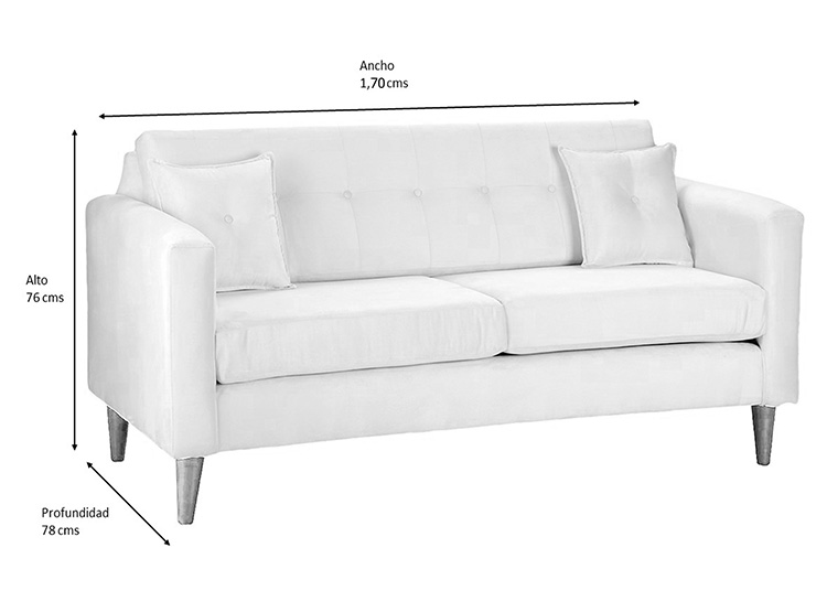 SET DE MUEBLES BODEVIR SOFÁ NEW RETRO PU 3 CUERPOS + POUFS - 5