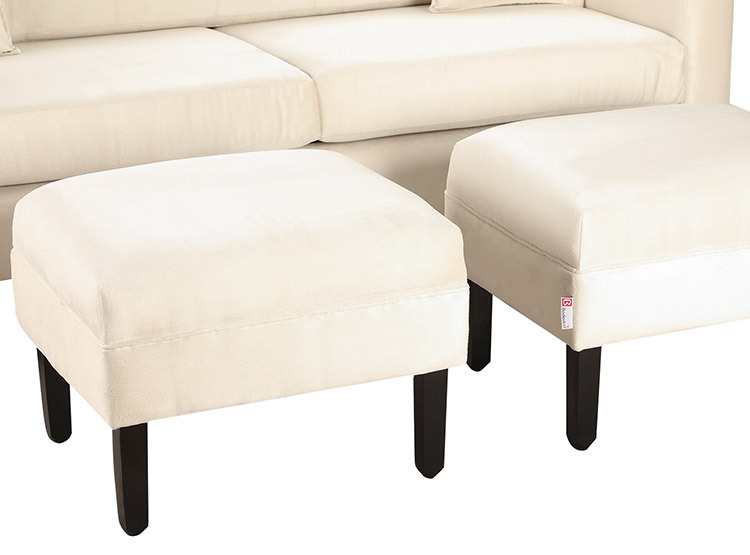 SET DE MUEBLES BODEVIR SOFÁ NEW RETRO 3 CUERPOS FELPA + POUFS - 4