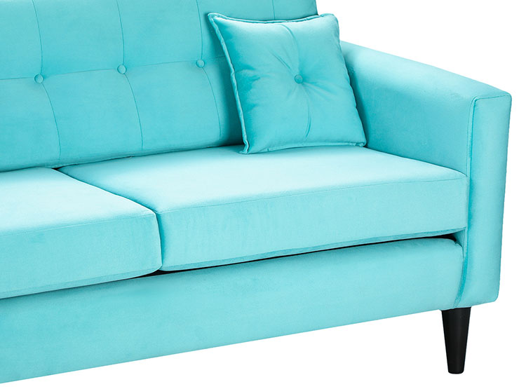 SET DE MUEBLES BODEVIR SOFÁ NEW RETRO 3 CUERPOS FELPA + POUFS - 3