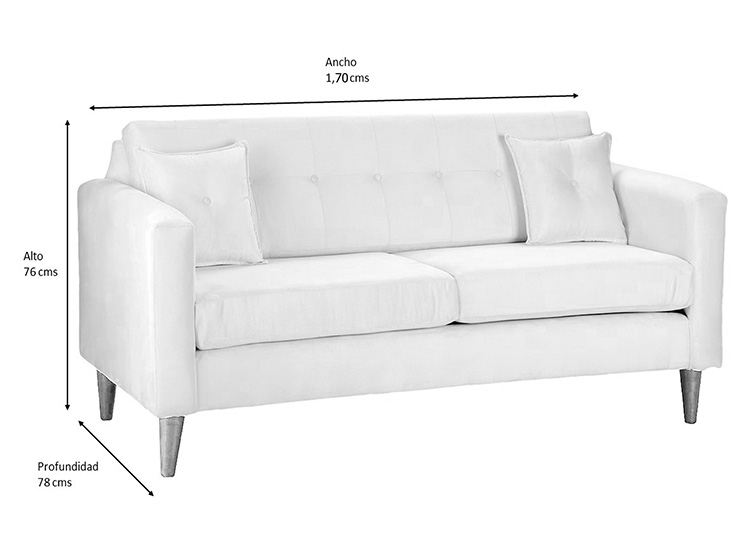 SET DE MUEBLES BODEVIR SOFÁ NEW RETRO 3 CUERPOS FELPA + POUFS - 5