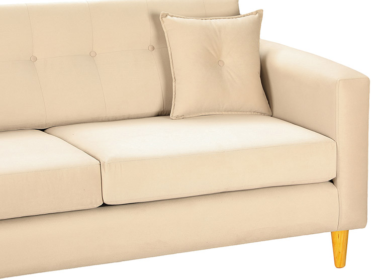 SET DE MUEBLES BODEVIR SOFÁ NEW RETRO 3 CUERPOS FELPA + POUFS - 3