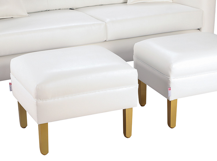 SET DE MUEBLES BODEVIR SOFÁ NEW RETRO PU 3 CUERPOS + POUFS - 3