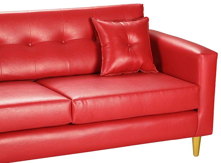 SET DE MUEBLES BODEVIR SOFÁ NEW RETRO PU 3 CUERPOS + POUFS - 4