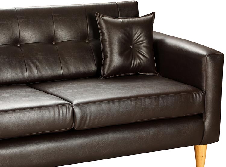 SET DE MUEBLES BODEVIR SOFÁ NEW RETRO PU 3 CUERPOS + POUFS - 3