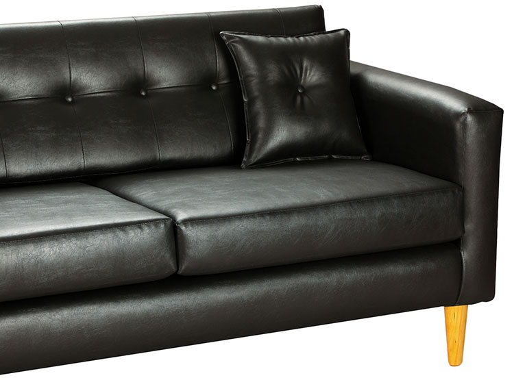 SET DE MUEBLES BODEVIR SOFÁ NEW RETRO PU 3 CUERPOS + POUFS - 3