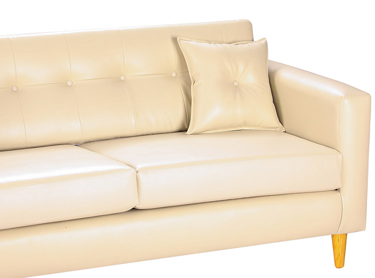 SET DE MUEBLES BODEVIR SOFÁ NEW RETRO PU 3 CUERPOS + POUFS - 3
