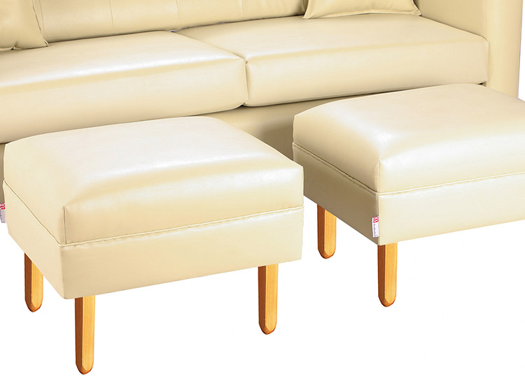 SET DE MUEBLES BODEVIR SOFÁ NEW RETRO PU 3 CUERPOS + POUFS - 4