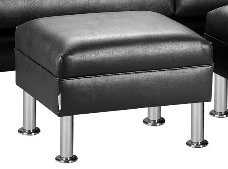 SET DE MUEBLES BODEVIR SOFÁ NEW RETRO PU 3 CUERPOS FELPA + POUFS - 3