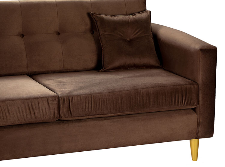 SET DE MUEBLES BODEVIR SOFÁ NEW RETRO 3 CUERPOS FELPA + POUFS - 4