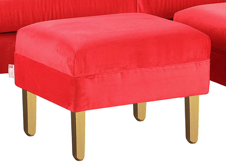 SET DE MUEBLES BODEVIR SOFÁ NEW RETRO 3 CUERPOS FELPA + POUFS - 3