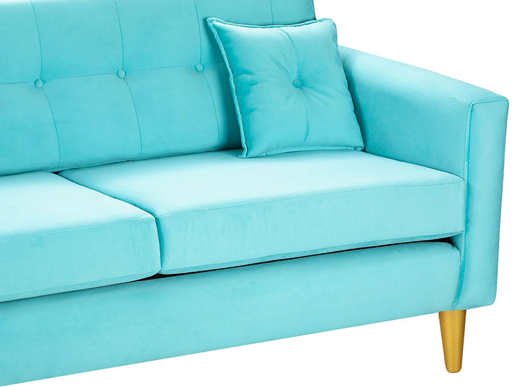 SET DE MUEBLES BODEVIR SOFÁ NEW RETRO 3 CUERPOS FELPA + POUFS - 3