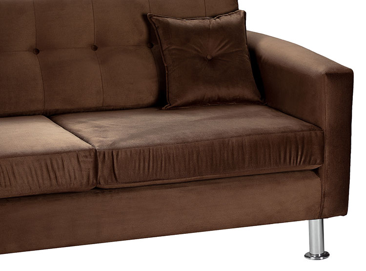 SET DE MUEBLES BODEVIR SOFÁ NEW RETRO 3 CUERPOS FELPA + POUFS - 3