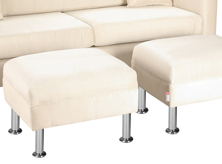 SET DE MUEBLES BODEVIR SOFÁ NEW RETRO 3 CUERPOS FELPA + POUFS - 4