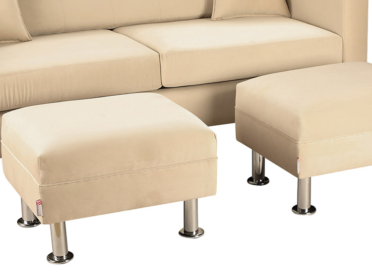 SET DE MUEBLES BODEVIR SOFÁ NEW RETRO 3 CUERPOS FELPA + POUFS - 4