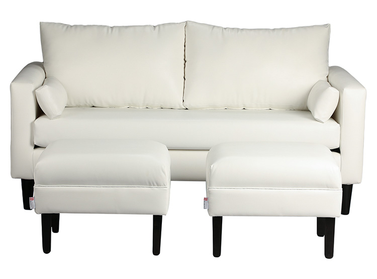 SET DE MUEBLES BODEVIR SOFÁ SKY PU 3 CUERPOS + POUFS