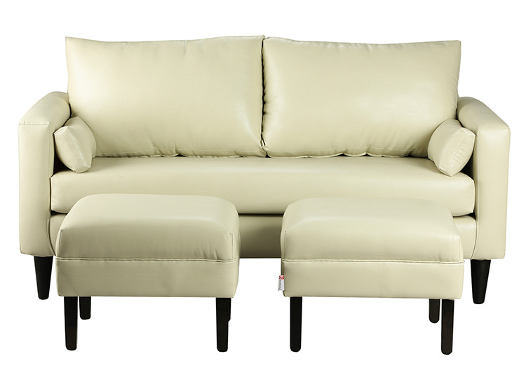 SET DE MUEBLES BODEVIR SOFÁ SKY PU 3 CUERPOS + POUFS