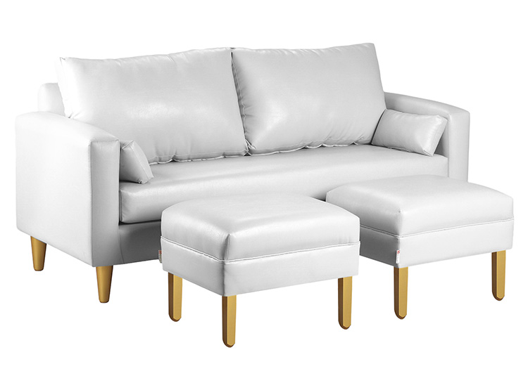SET DE MUEBLES BODEVIR SOFÁ SKY PU 3 CUERPOS + POUFS - 2