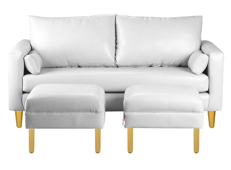 SET DE MUEBLES BODEVIR SOFÁ SKY PU 3 CUERPOS + POUFS