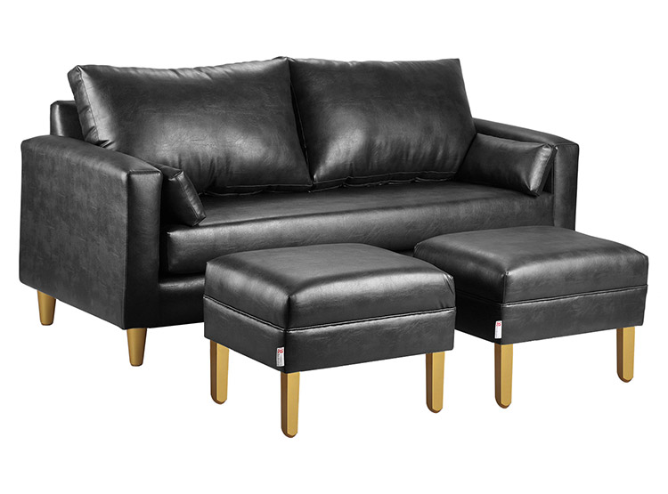 SET DE MUEBLES BODEVIR SOFÁ SKY PU 3 CUERPOS + POUFS - 2