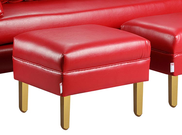 SET DE MUEBLES BODEVIR SOFÁ SKY PU 3 CUERPOS + POUFS - 4