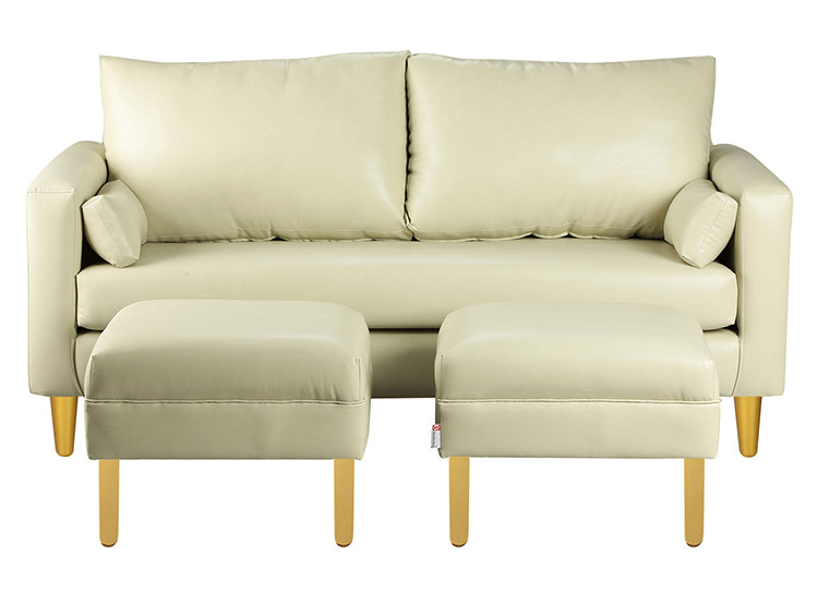 SET DE MUEBLES BODEVIR SOFÁ SKY PU 3 CUERPOS + POUFS