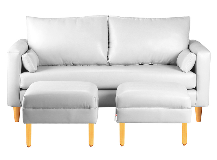 SET DE MUEBLES BODEVIR SOFÁ SKY PU 3 CUERPOS + POUFS