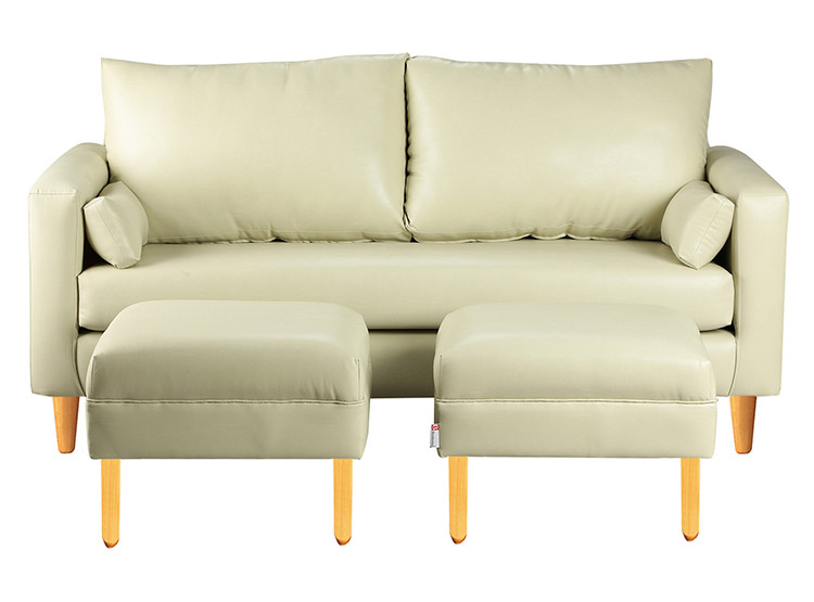 SET DE MUEBLES BODEVIR SOFÁ SKY PU 3 CUERPOS + POUFS - 1