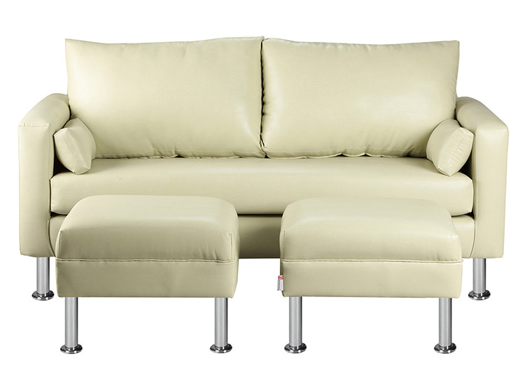 SET DE MUEBLES BODEVIR SOFÁ SKY PU 3 CUERPOS + POUFS