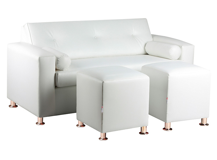 SET DE MUEBLES BODEVIR SOFÁ VIVO PU 3 CUERPOS + POUFS - 2