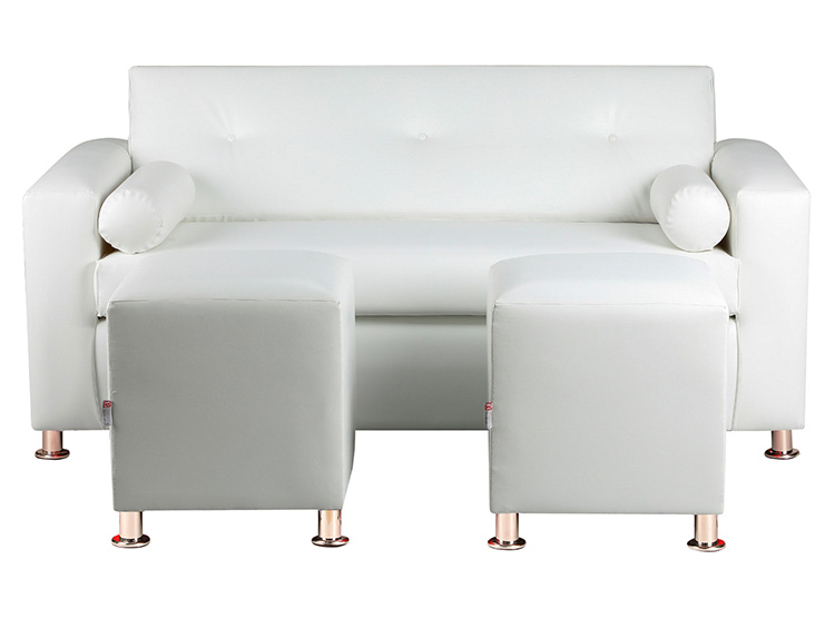SET DE MUEBLES BODEVIR SOFÁ VIVO PU 3 CUERPOS + POUFS - 1
