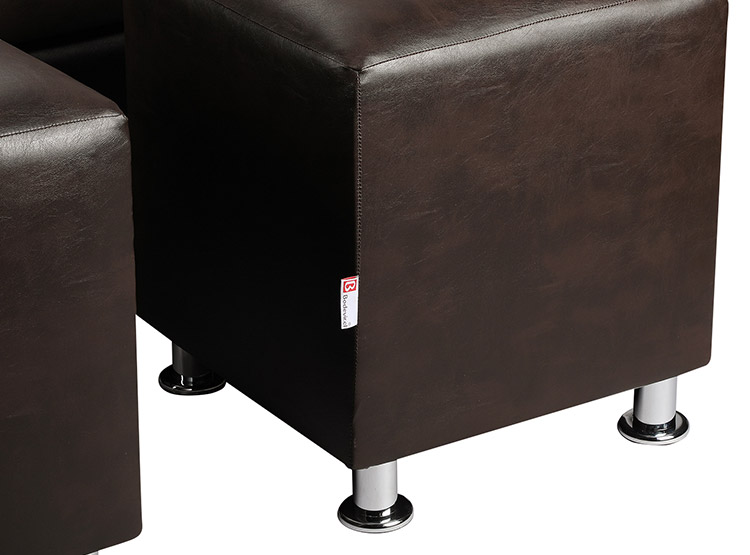 SET DE MUEBLES BODEVIR SOFÁ VIVO PU 3 CUERPOS + POUFS - 4