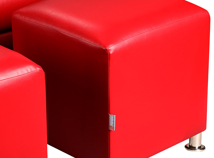 SET DE MUEBLES BODEVIR SOFÁ VIVO PU 3 CUERPOS + POUFS - 3