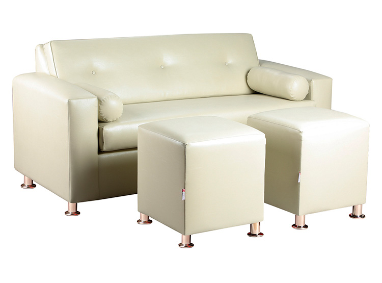 SET DE MUEBLES BODEVIR SOFÁ VIVO PU 3 CUERPOS + POUFS - 2